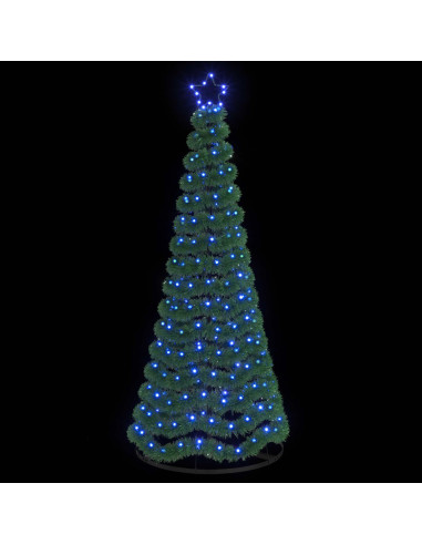 Albero di Natale in tinsel con luci LED e base EKENAS 180 cm