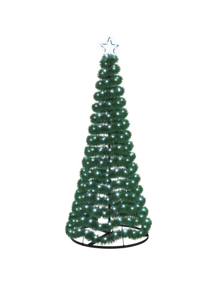 Albero di Natale in tinsel con luci LED e base EKENAS 180 cm
