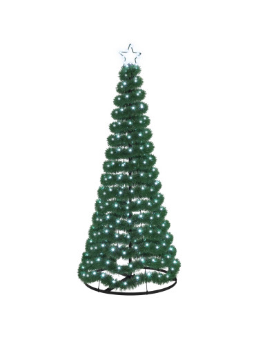 Albero di Natale in tinsel con luci LED e base EKENAS 180 cm