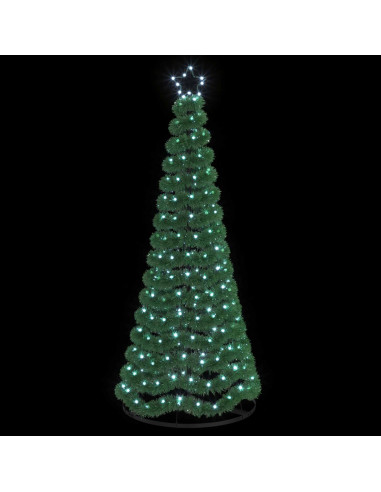Albero di Natale in tinsel con luci LED e base EKENAS 180 cm
