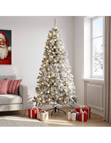 Albero di Natale Artificiale con Rami Pieghevoli 210 cm 300 LED