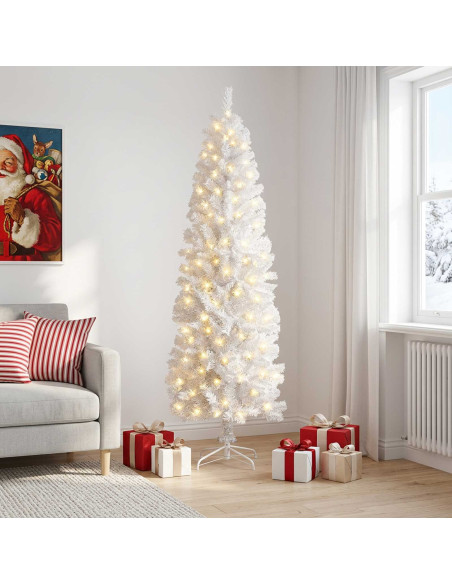 Albero di Natale Artificiale Sottile 240 cm 300 LED