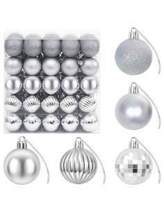 Set di Palline di Natale 100 pz Argento 4 cm Polistirolo