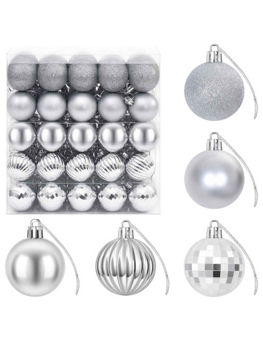 Set di Palline di Natale 100 pz Argento 4 cm Polistirolo