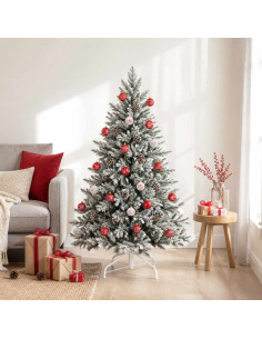 Set di Palline di Natale 30 pz Rosso e Bianco Ø 6 cm Plastica