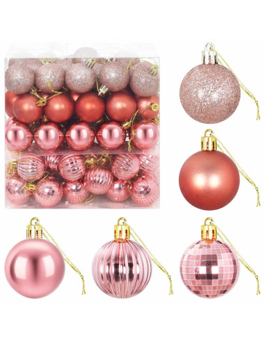 Set di Palline di Natale 100 pz Rosa e rosé 4 cm Polistirolo