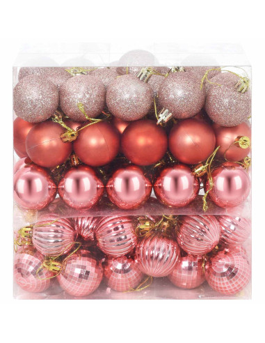 Set di Palline di Natale 100 pz Rosa e rosé 4 cm Polistirolo