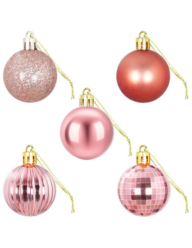 Set di Palline di Natale 100 pz Rosa e rosé 4 cm Polistirolo