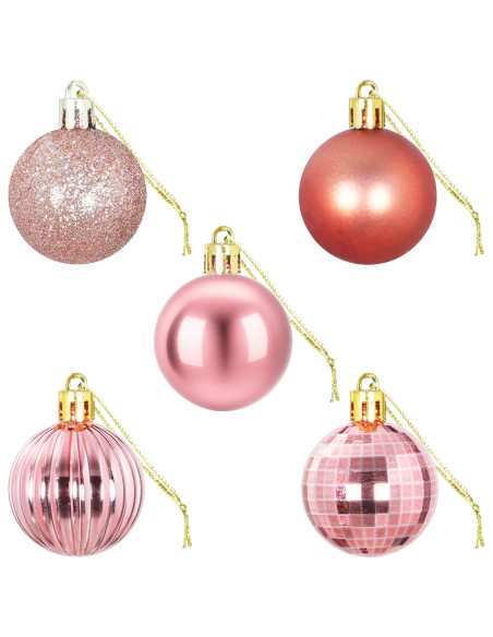 Set di Palline di Natale 100 pz Rosa e rosé 4 cm Polistirolo