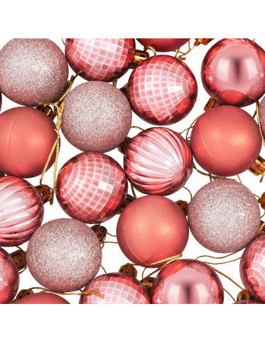 Set di Palline di Natale 100 pz Rosa e rosé 4 cm Polistirolo