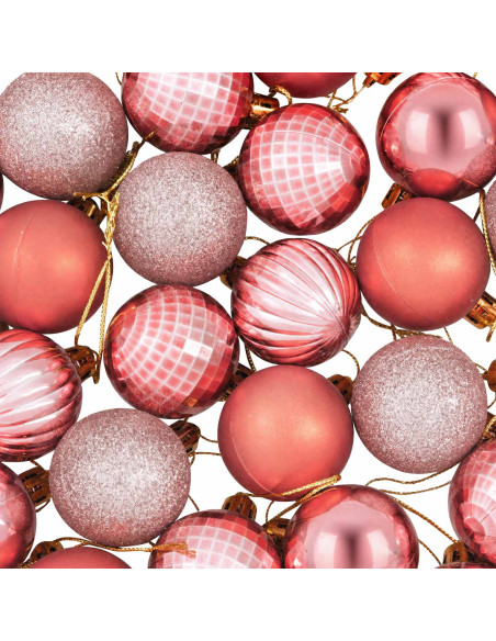 Set di Palline di Natale 100 pz Rosa e rosé 4 cm Polistirolo