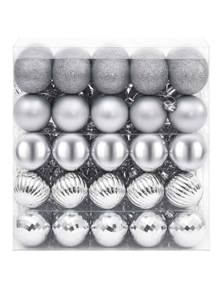Set di Palline di Natale 100 pz Argento 4 cm Polistirolo