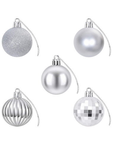 Set di Palline di Natale 100 pz Argento 4 cm Polistirolo