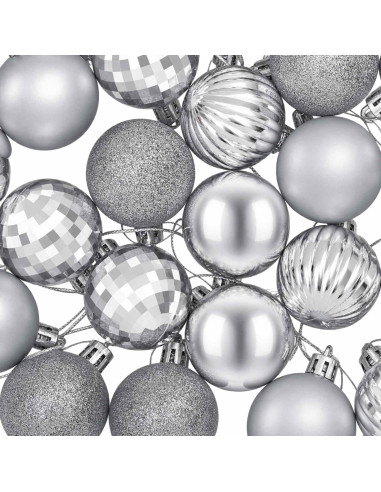 Set di Palline di Natale 100 pz Argento 4 cm Polistirolo