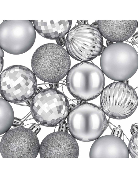 Set di Palline di Natale 100 pz Argento 4 cm Polistirolo