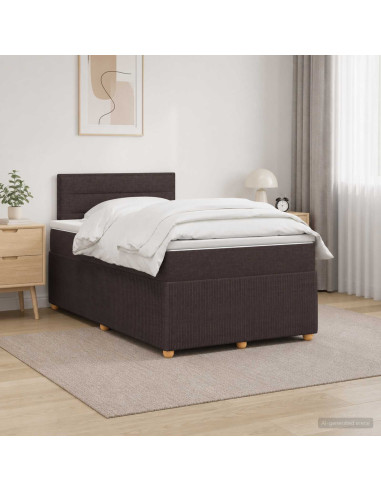 Letto box spring con materasso Marrone Scuro 120 x 200 cm