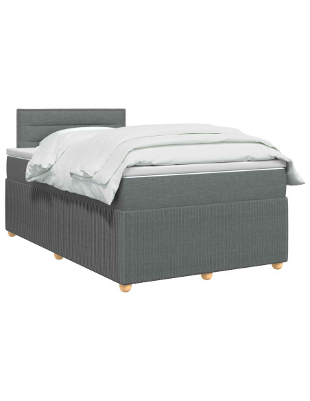 Letto box spring con materasso Grigio Scuro 120 x 200 cm