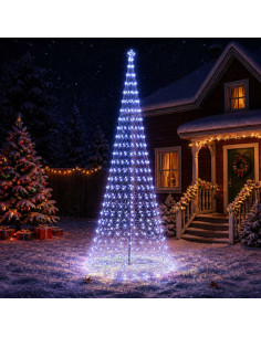 Albero di Natale LED 500 cm 550 LED Blu Ferro Nero
