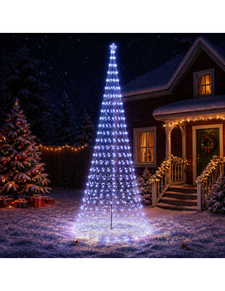 Albero di Natale LED 500 cm 550 LED Blu Ferro Nero