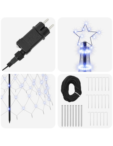 Albero di Natale LED 500 cm 550 LED Blu Ferro Nero