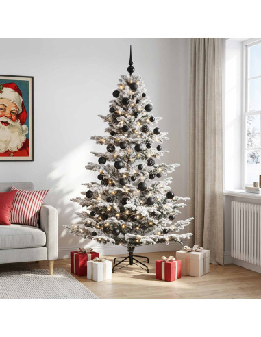 Albero di Natale artificiale con palline 240 cm 300 LED