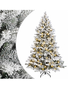 Albero di Natale Artificiale con Rami Pieghevoli 210 cm 300 LED