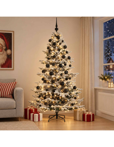 Albero di Natale artificiale con palline 240 cm 300 LED