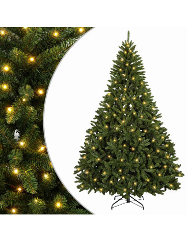 Albero di Natale Artificiale con Rami Pieghevoli 210 cm 400 LED