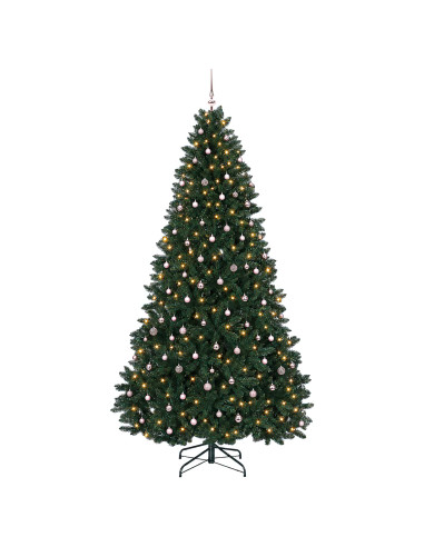 Albero di Natale artificiale verde scuro con palline 270 cm