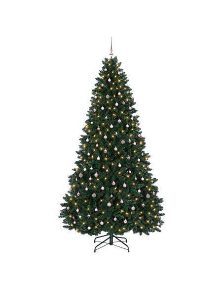 Albero di Natale artificiale verde scuro con palline 270 cm