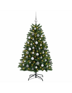 Albero di Natale artificiale verde medio con palline 150 cm 2