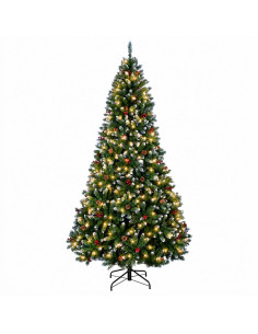 Albero di Natale Artificiale con Rami Pieghevoli 240 cm 300 LED 2