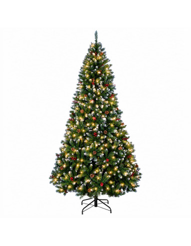 Albero di Natale Artificiale con Rami Pieghevoli 240 cm 300 LED