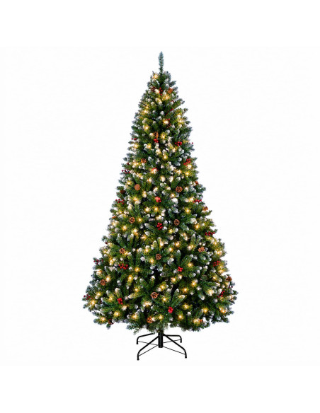 Albero di Natale Artificiale con Rami Pieghevoli 240 cm 300 LED