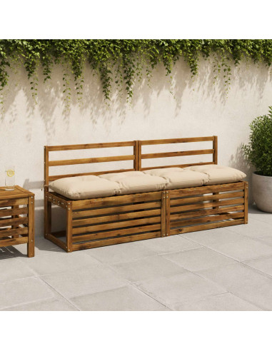 Cuscini per Panchina VIANEN 2 pz 100% Poliestere Crema
