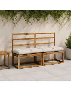 Cuscini per Panchina VIANEN 2 pz 100% Poliestere Bianco