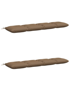 Cuscini per Panchina VIANEN 2 pz 100% Poliestere Tortora 2