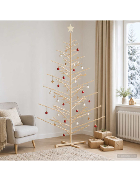 Albero di Natale in legno KOTKA 240 cm Legno Massello di Pino