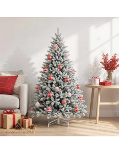 Set di Palline di Natale 30 pz Rosso e Bianco Ø 6 cm Plastica