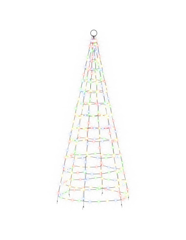 Luci per albero di Natale con picchetti e asta per bandiera