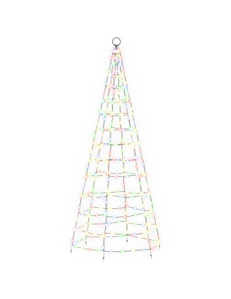 Luci per albero di Natale con picchetti e asta per bandiera
