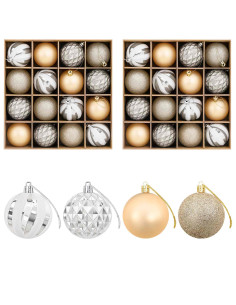 Set di Palline di Natale 32 pz Oro Ø 6 cm Plastica 2