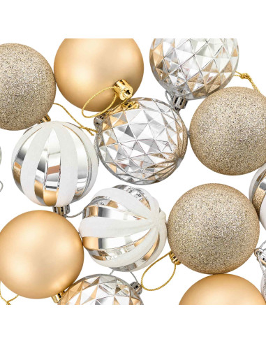 Set di Palline di Natale 32 pz Oro Ø 6 cm Plastica