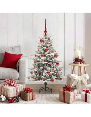 Albero di Natale Artificiale Pre-illuminato con Set di Palline