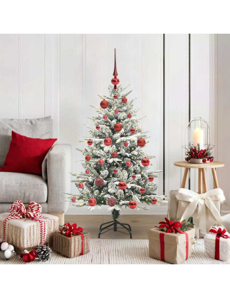 Albero di Natale Artificiale Pre-illuminato con Set di Palline
