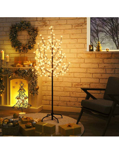 Albero di Ciliegio con 120 LED Bianco Caldo 150 cm
