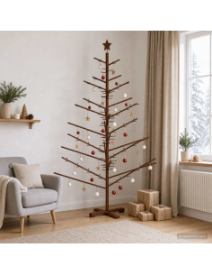 Albero di Natale in legno 180 cm Bambù e legno di pino massello