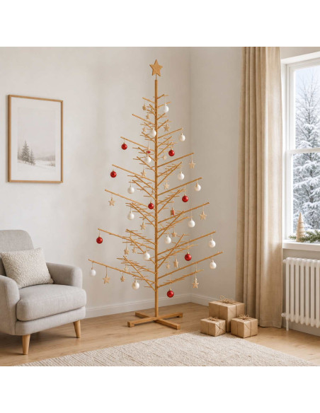 Albero di Natale in legno 240 cm Bambù e legno di pino massello