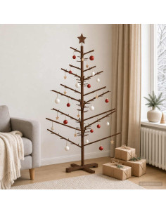 Albero di Natale in legno 150 cm Bambù e legno di pino massello