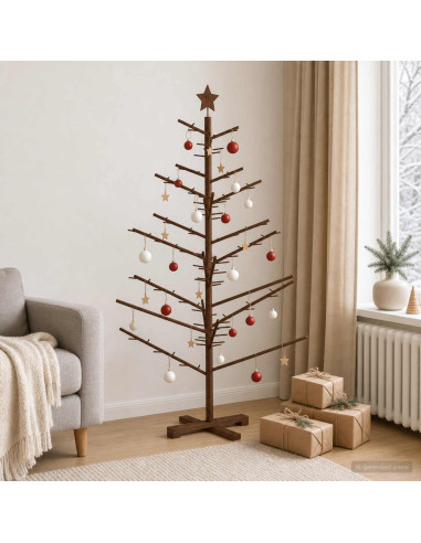Albero di Natale in legno 150 cm Bambù e legno di pino massello